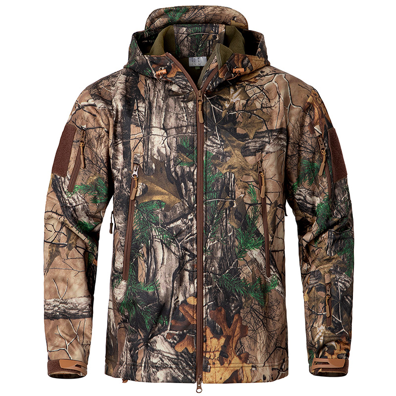 Fishing Jacket Waterproof - Jaket taktis pria, mantel bertudung kamuflase