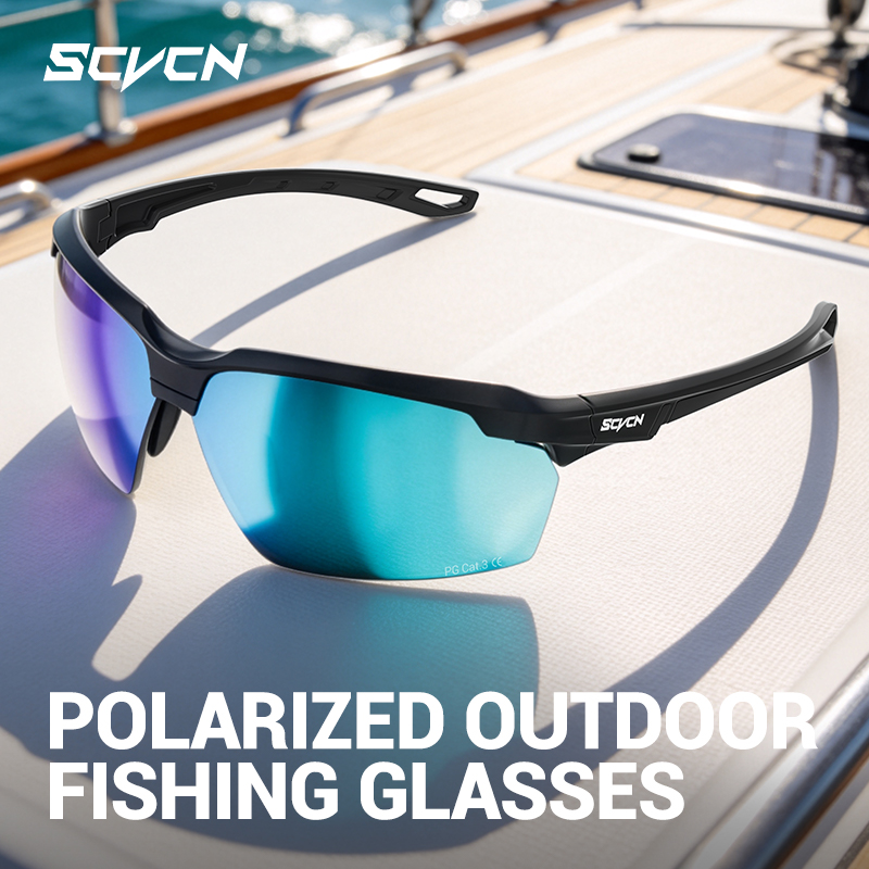 Fishing Sunglasses Polarized - Kacamata Olahraga SCVCN Baru untuk Pria,