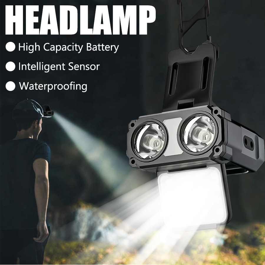 Fishing Hat - Lampu Kepala LED COB Sensor dengan