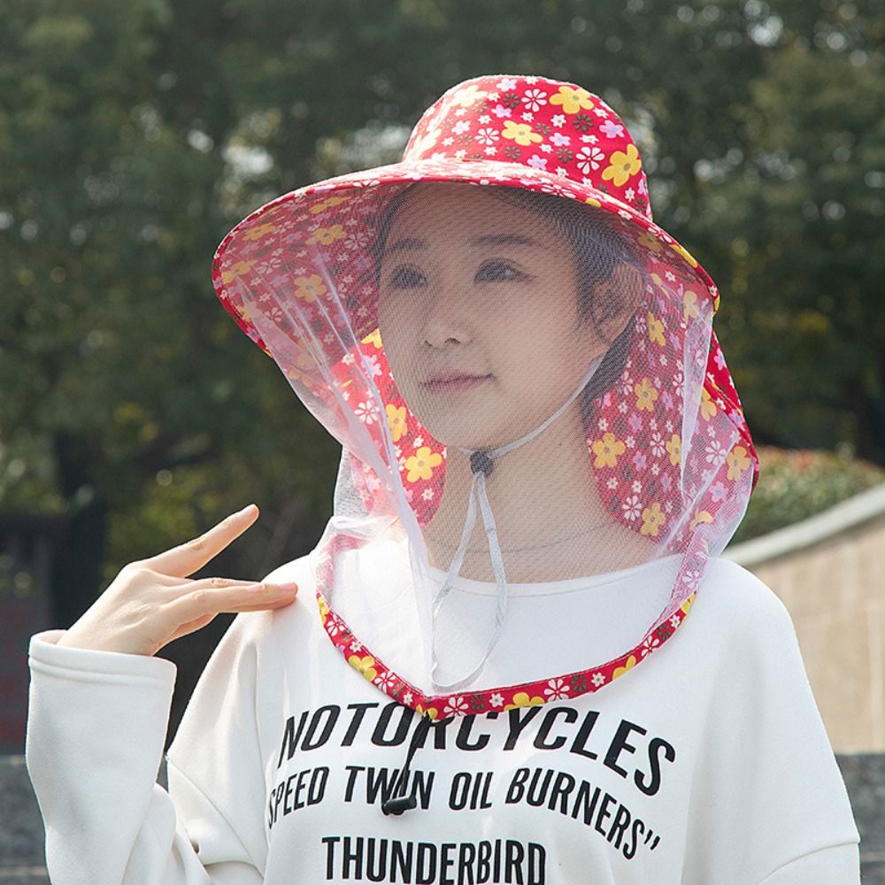 Fishing Hat - Topi Nyamuk Motif Bunga Modis Topi