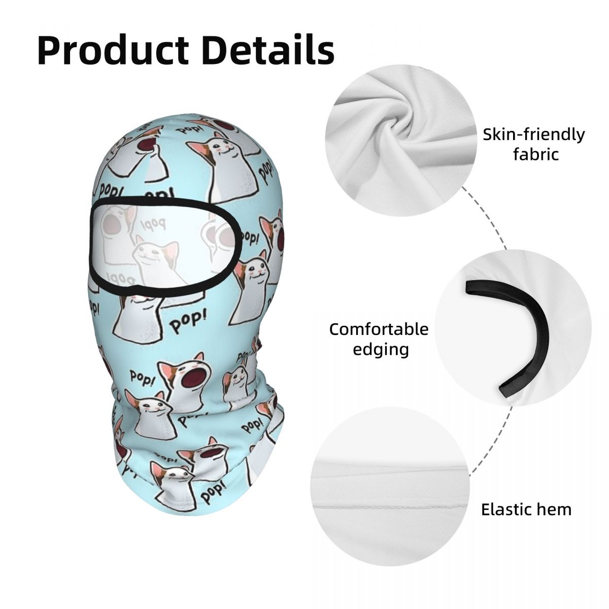 Pop Cat Meme PopCat Popping Ca - Fishing Mask Sun Protection ulasan dan harga