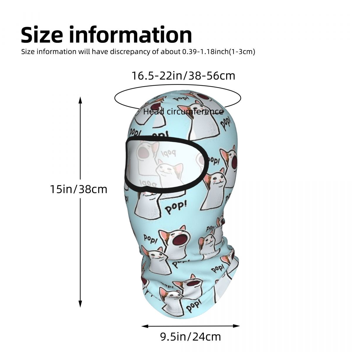 Pop Cat Meme PopCat Popping Ca - Fishing Mask Sun Protection ulasan dan harga