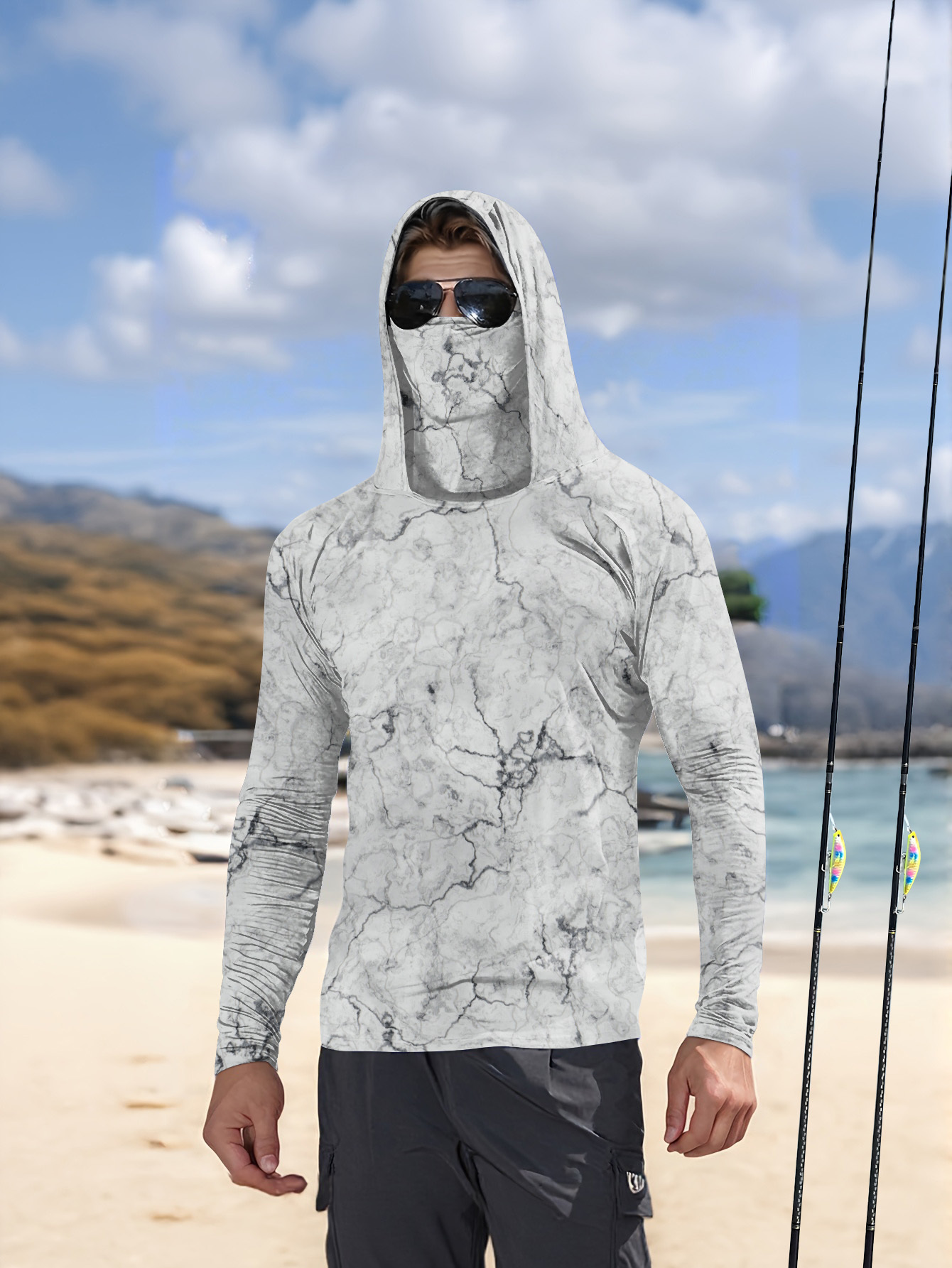 Kaos Pancing Pria Berkerudung  - Fishing Shirt Uv Protection ulasan dan harga