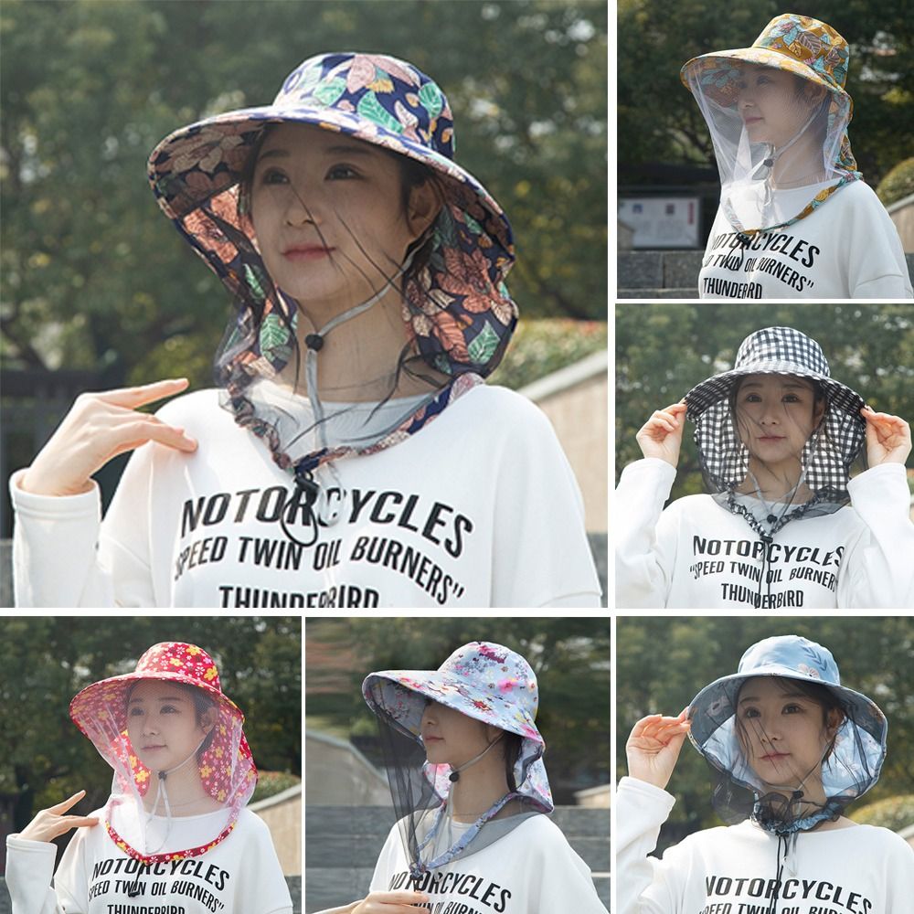 Topi Nyamuk Motif Bunga Modis  - Fishing Hat ulasan dan harga