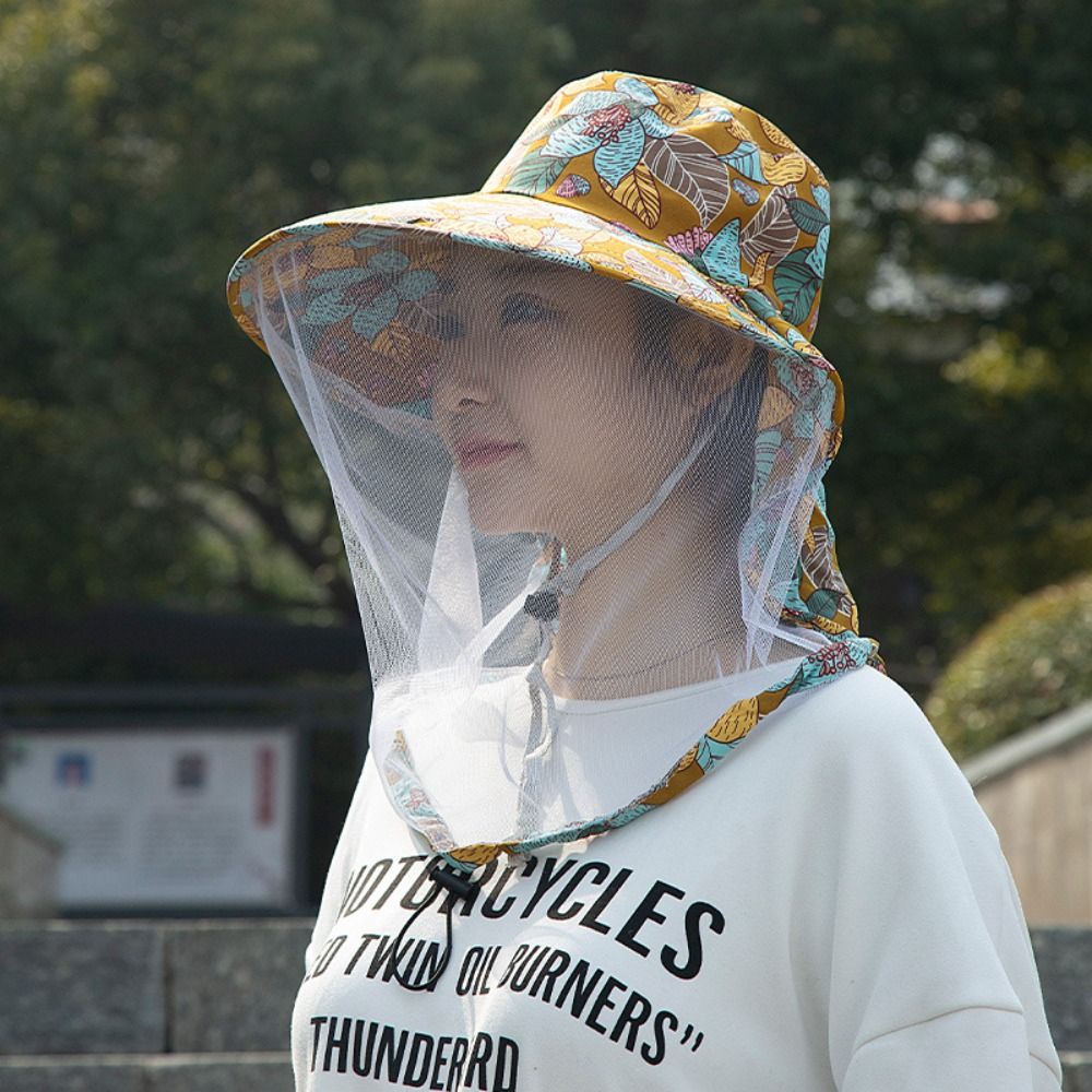 Topi Nyamuk Motif Bunga Modis  - Fishing Hat ulasan dan harga