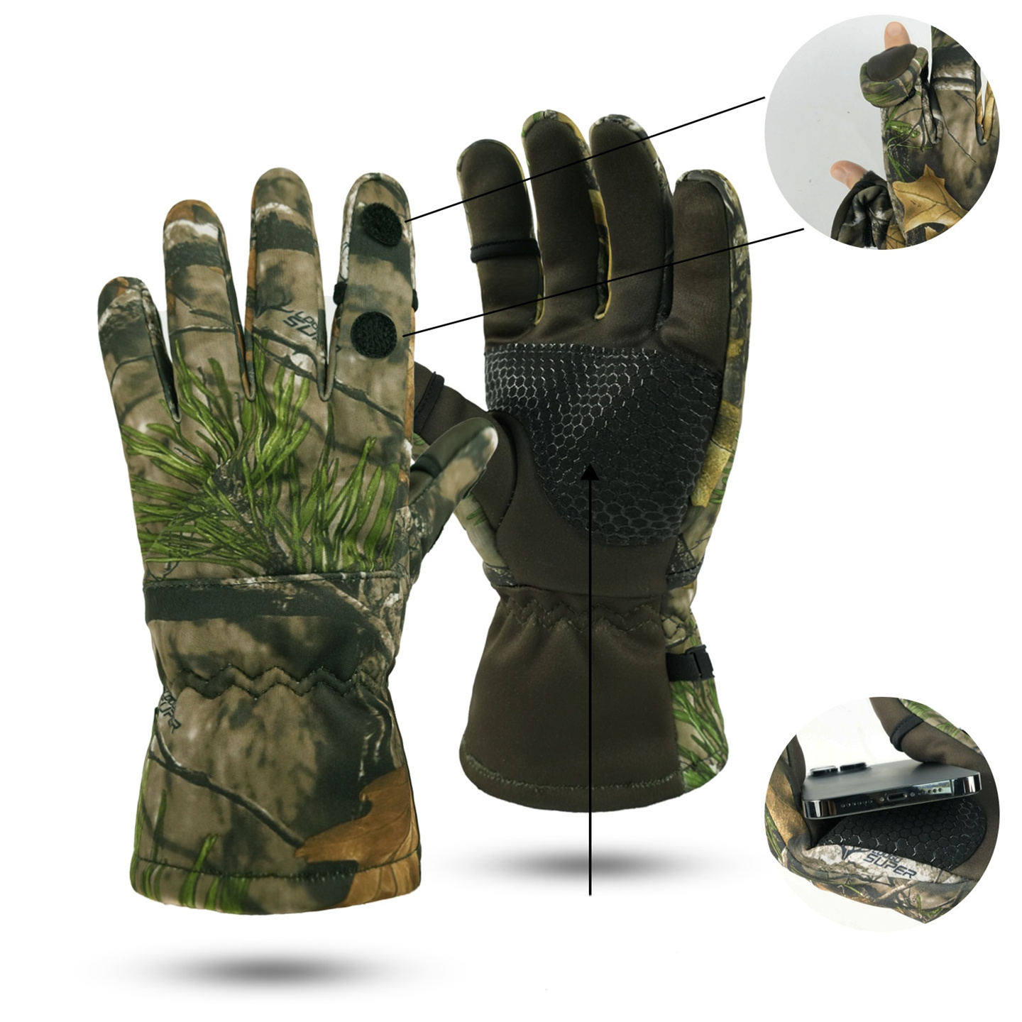 Sarung tangan kamuflase berbur - Fishing Gloves ulasan dan harga